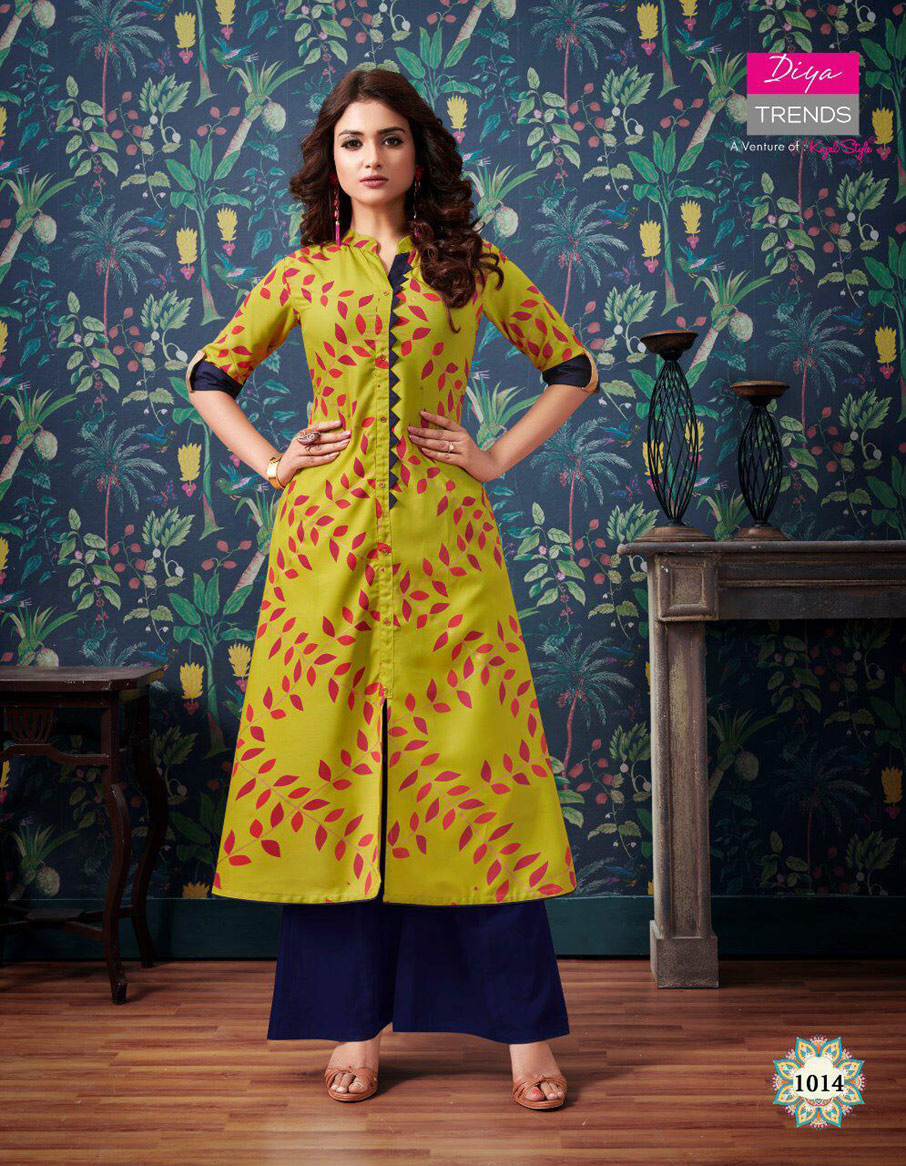 Purplecity Vol-1 Diya Trends Pigment Gold print Kurti Purplecity Vol-1 Diya Trends Pigment Gold print Kurti